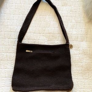The Sak chocolate brown knit handbag